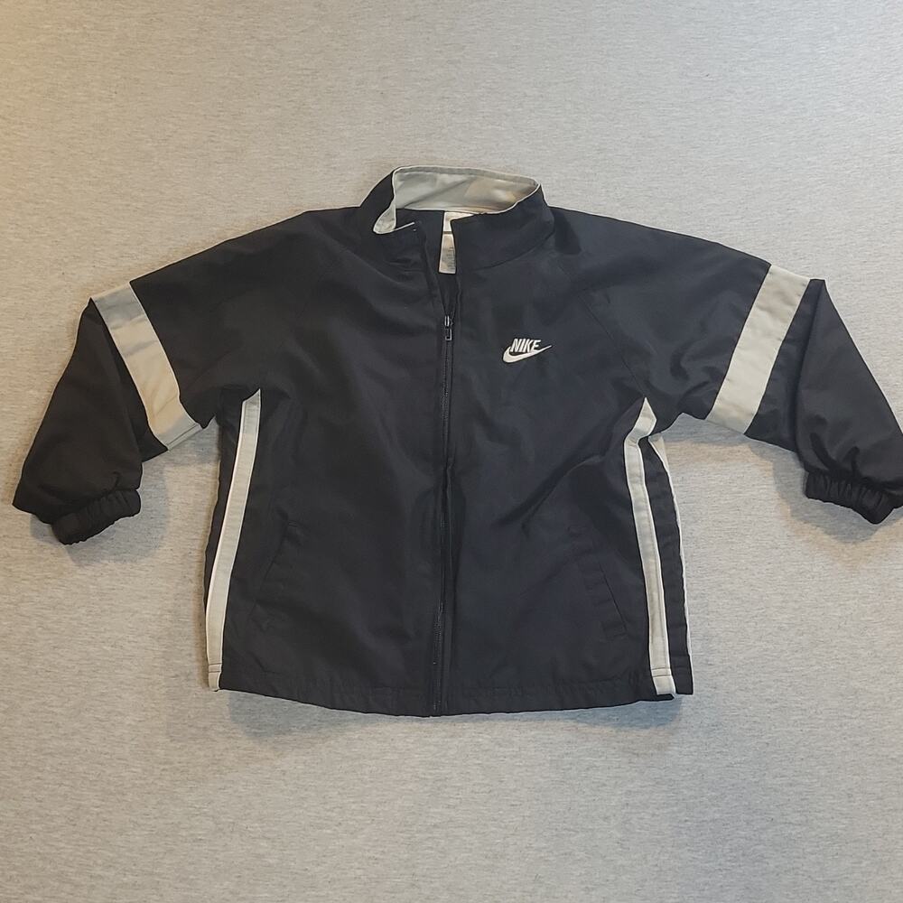 Nike Boys Black/Gray Colorblock Full-Zip Track Jacket Pockets Size 6